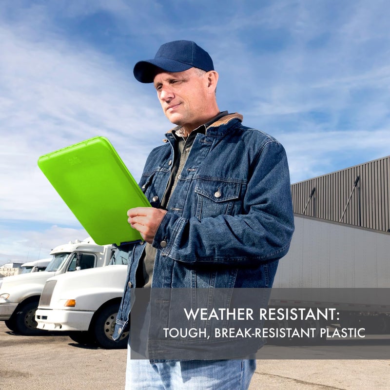 Dexas Slimcase Storage Clipboard, Lime Green 13.5" x 9.5" - Image 3